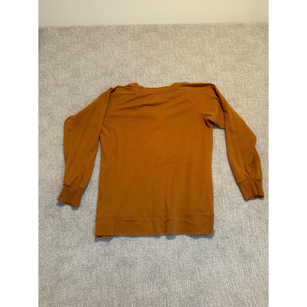 Pact Womens Organic‎ Cotton Henley V-Neck Sweatshirt Rust Orange Long Sleeve L - Picture 5 of 6